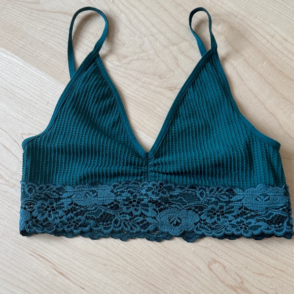 Bundle: Free People & DKNY Lace Bralettes - Teal & Olive Green XS/S - Picture 5 of 12